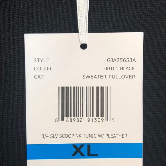 New Carolyn Taylor black Tunic w/pleather size xl - Picture 5 of 6